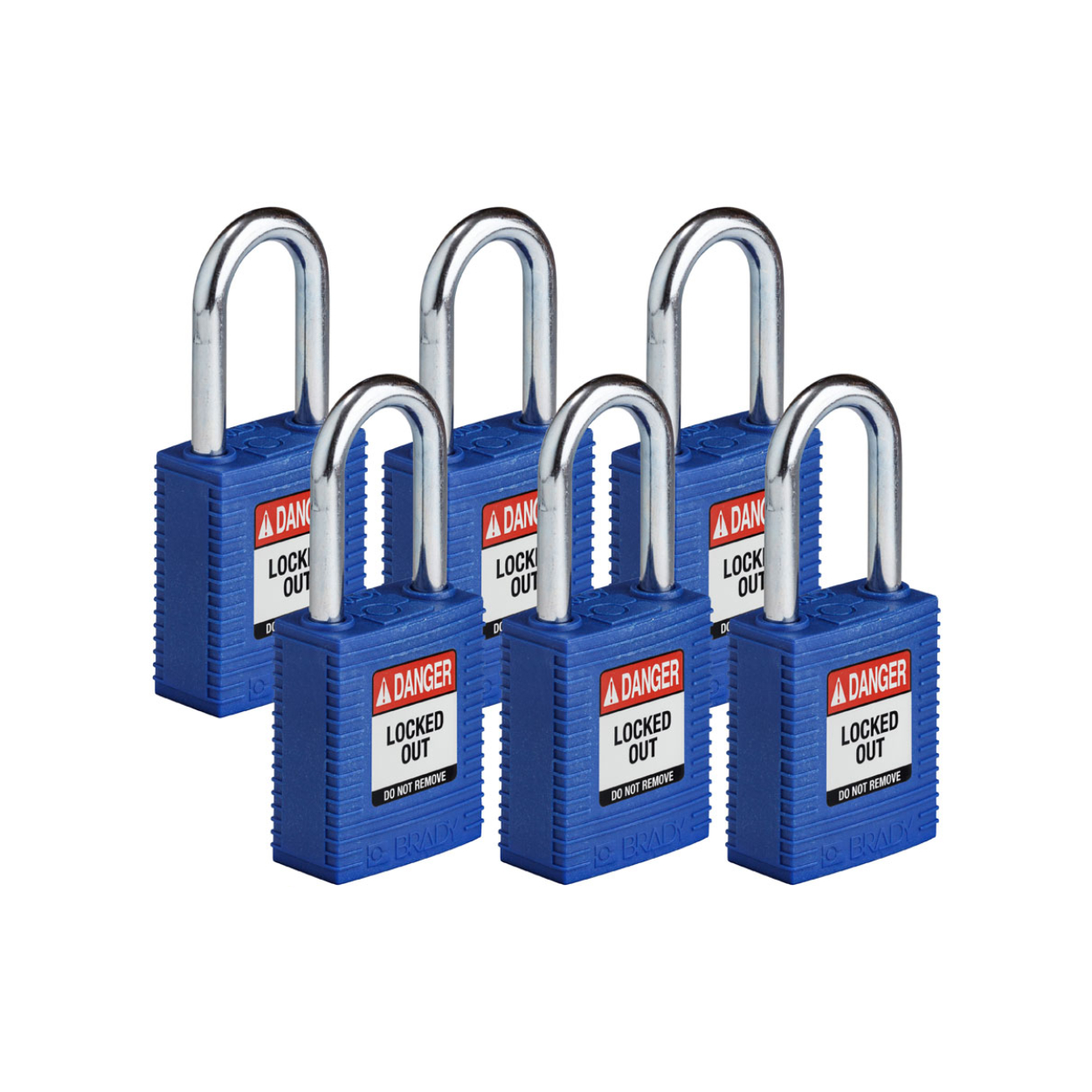 Nylonový zámek s ocelovým okem SafeKey standard,modrá,6 ks NÁDRŽE NA